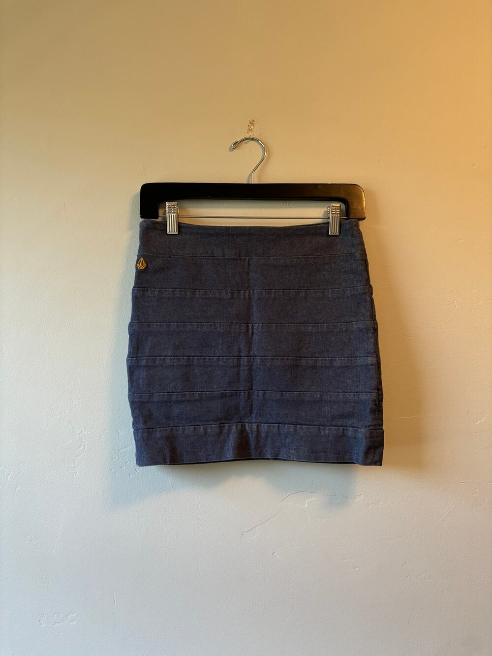 Volcom Medium Wash Mini Denim Skirt